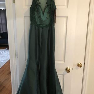 Green evening gown